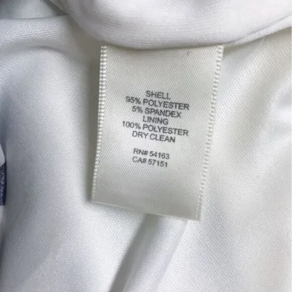 ELIZA J One Shoulder Sheath Dress Size 6 Blue Floral Print Metallic Ruffle New - Picture 8 of 13